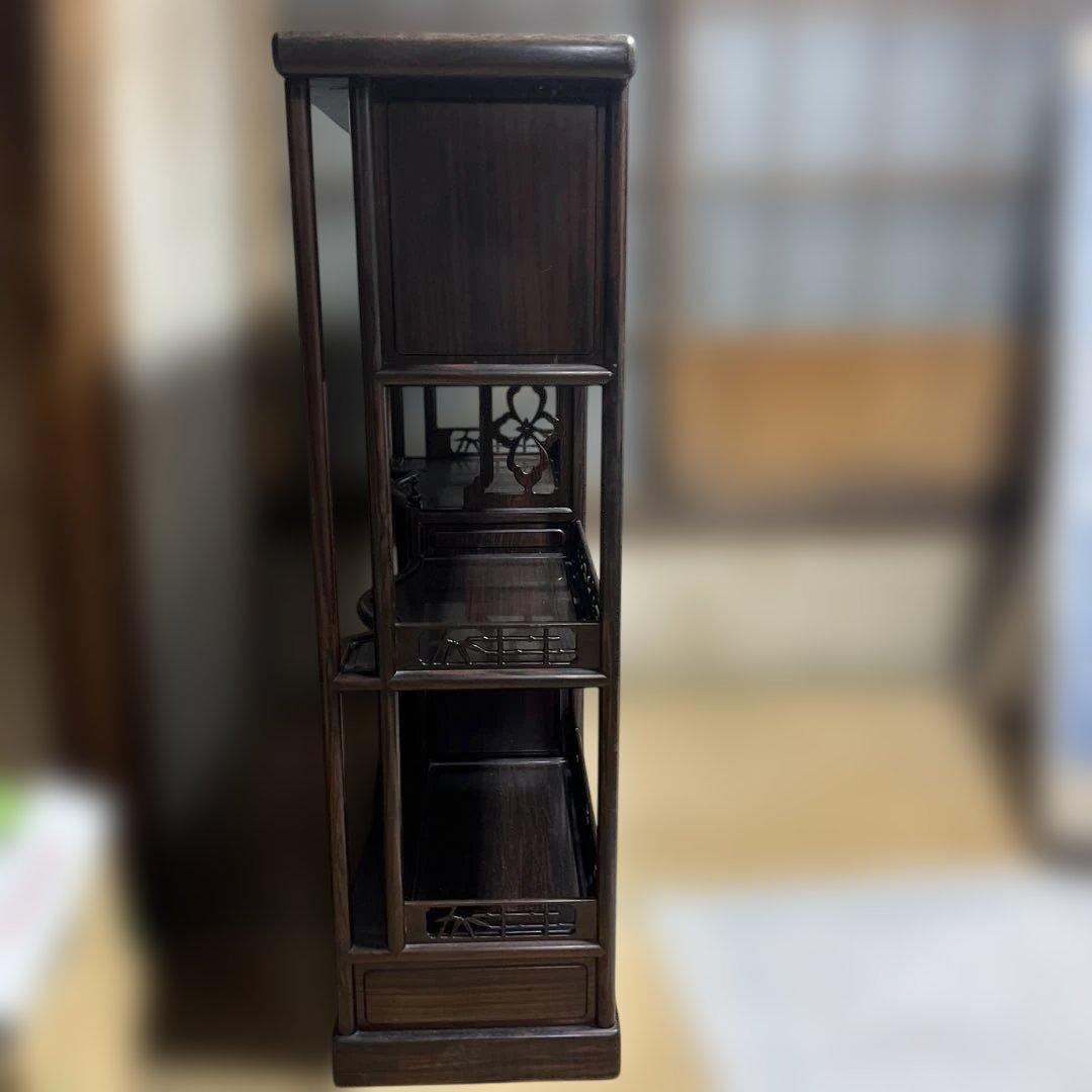 花梨風 茶棚 飾り棚 唐木家具 和家具 アンティーク 木製 和室 インテリア