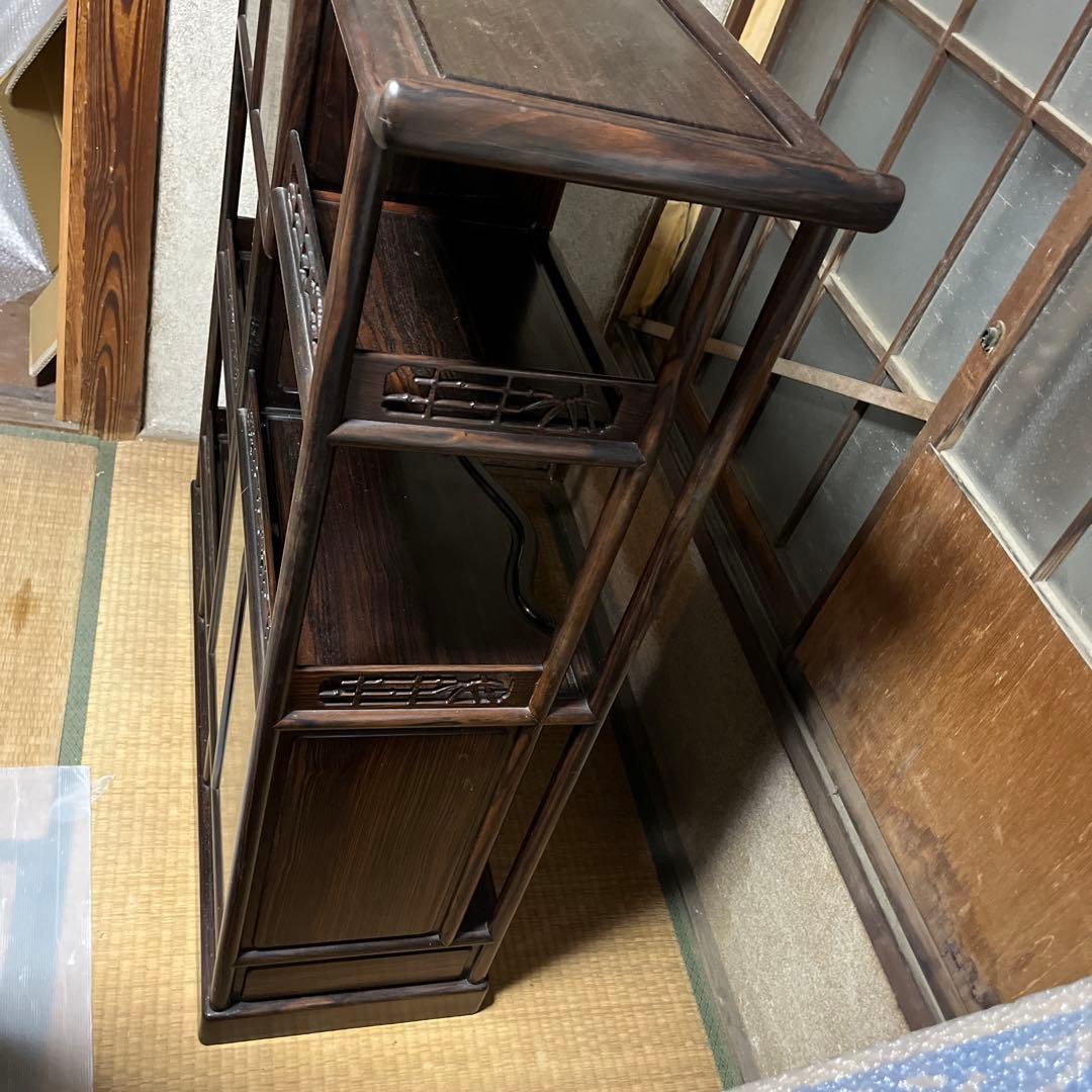 花梨風 茶棚 飾り棚 唐木家具 和家具 アンティーク 木製 和室 インテリア