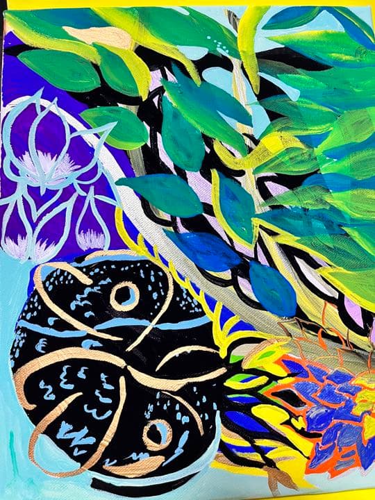絵画　花　草