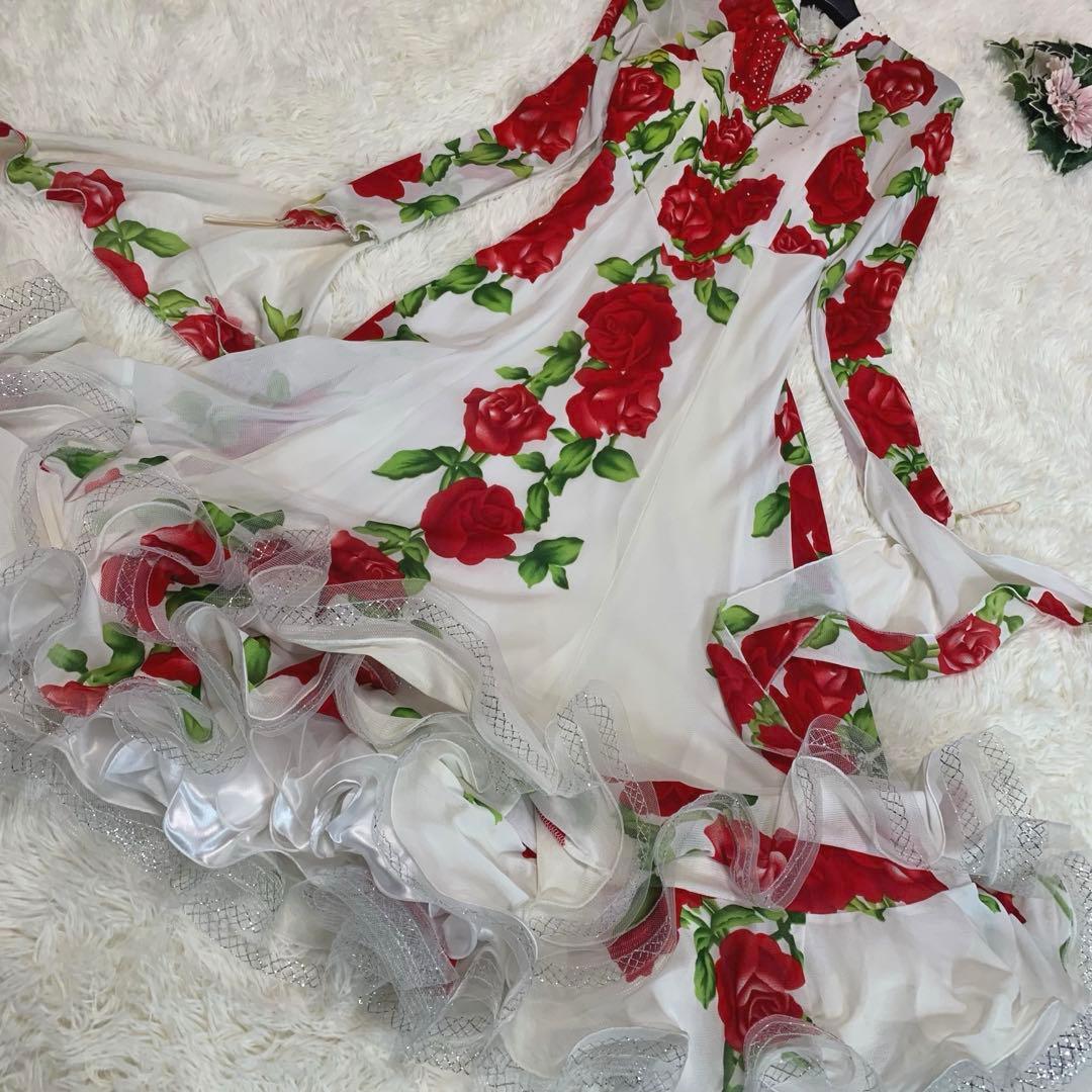 Prima boutique◆【バラ：薔薇柄◆社交ダンスドレス】競技用 Aライン