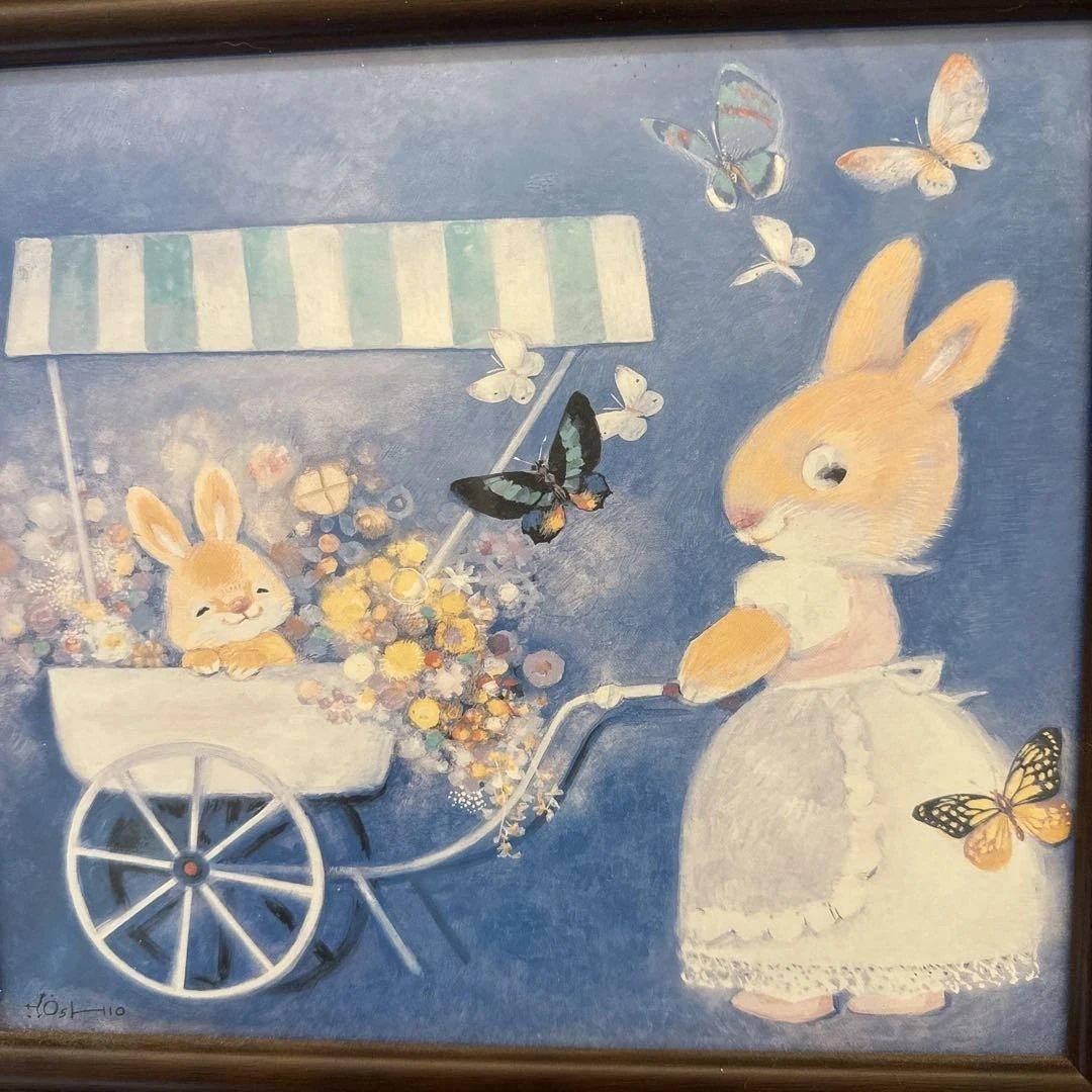 うさぎの可愛い額絵　足立美術館