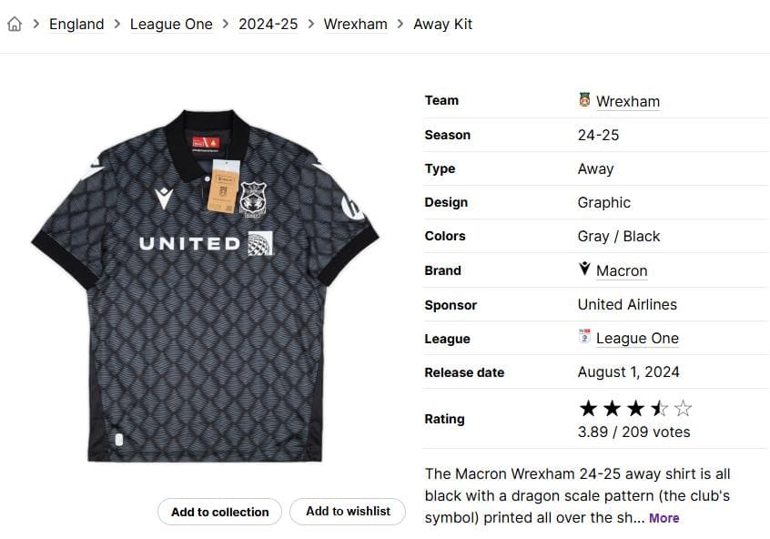 新品タグ付 レクサム アウェイ 24 M 正規品 League パッチ付
