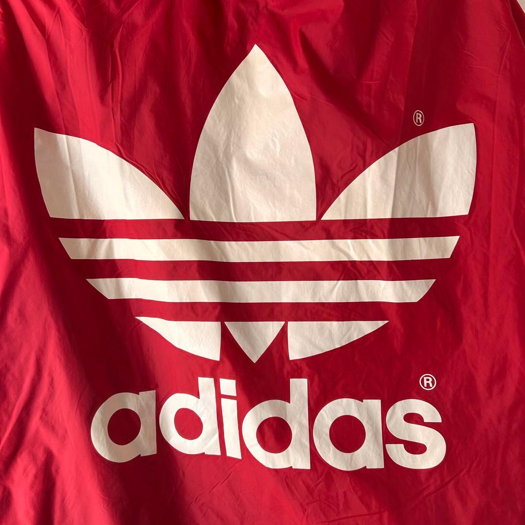 80s 90s adidas アディダス　フード付きベンチコート 赤 レッド