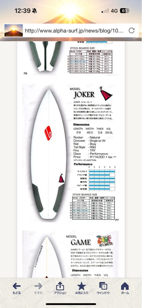 セレンディピティ　ジョーカー　5.11 ショートボード