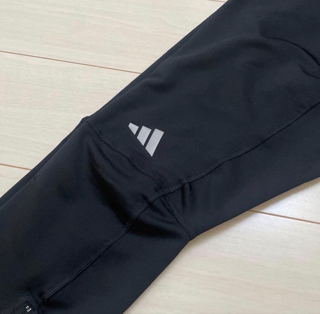 新品 XL アディダス 防寒 ランニングロングタイツ フリース裏起毛