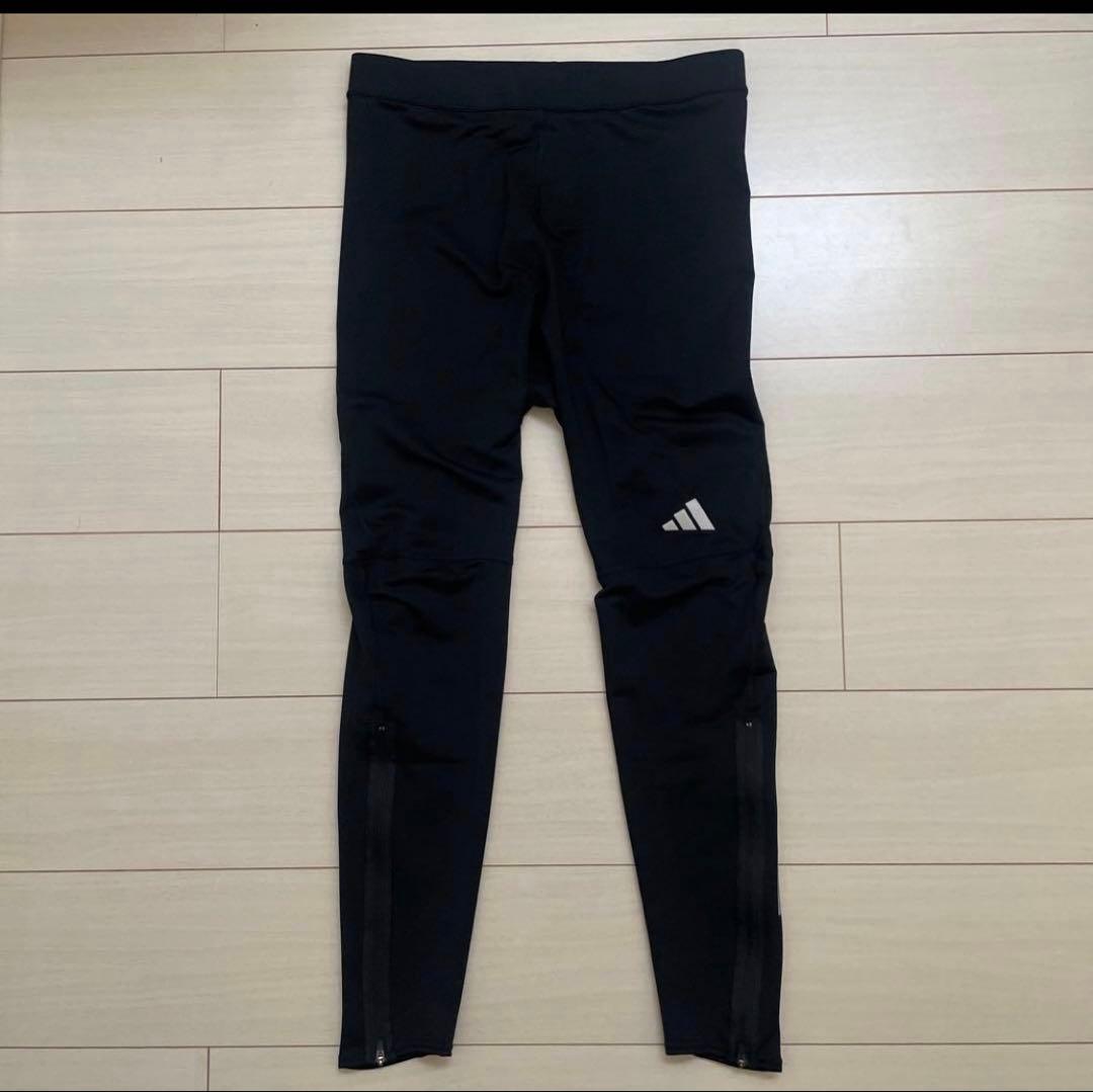 新品 XL アディダス 防寒 ランニングロングタイツ フリース裏起毛