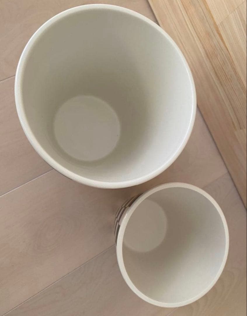 Mackenzie マッケンジーチャイルズ コートリーチェックゴミ箱 鉢入れ2点