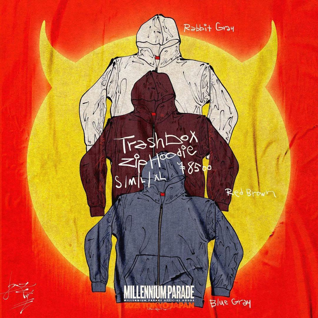 【新品】millennium parade TRASH BOX ZIP フーディ
