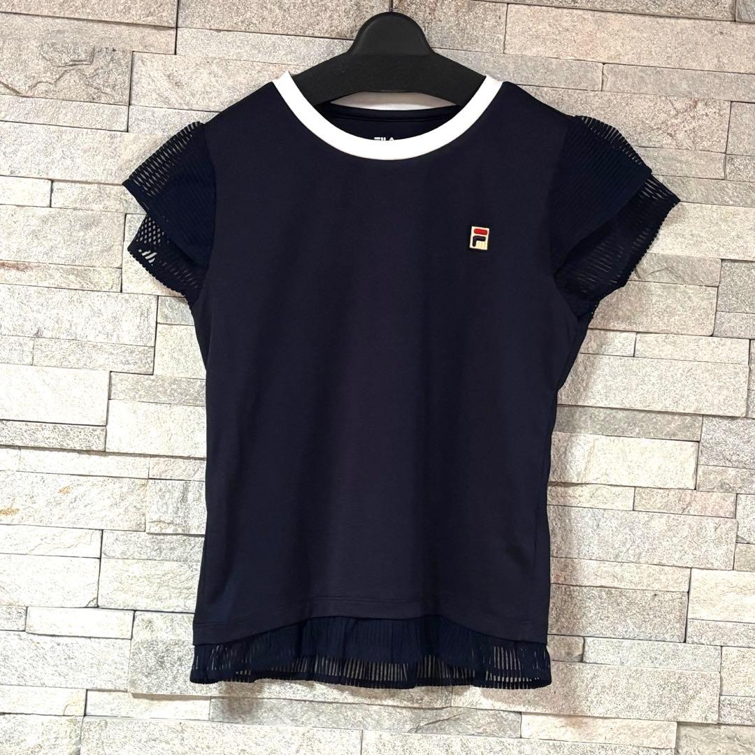 FILA テニス　ネイビー フリル セットアップ　M