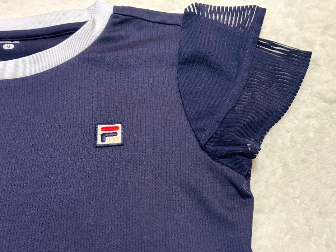 FILA テニス　ネイビー フリル セットアップ　M