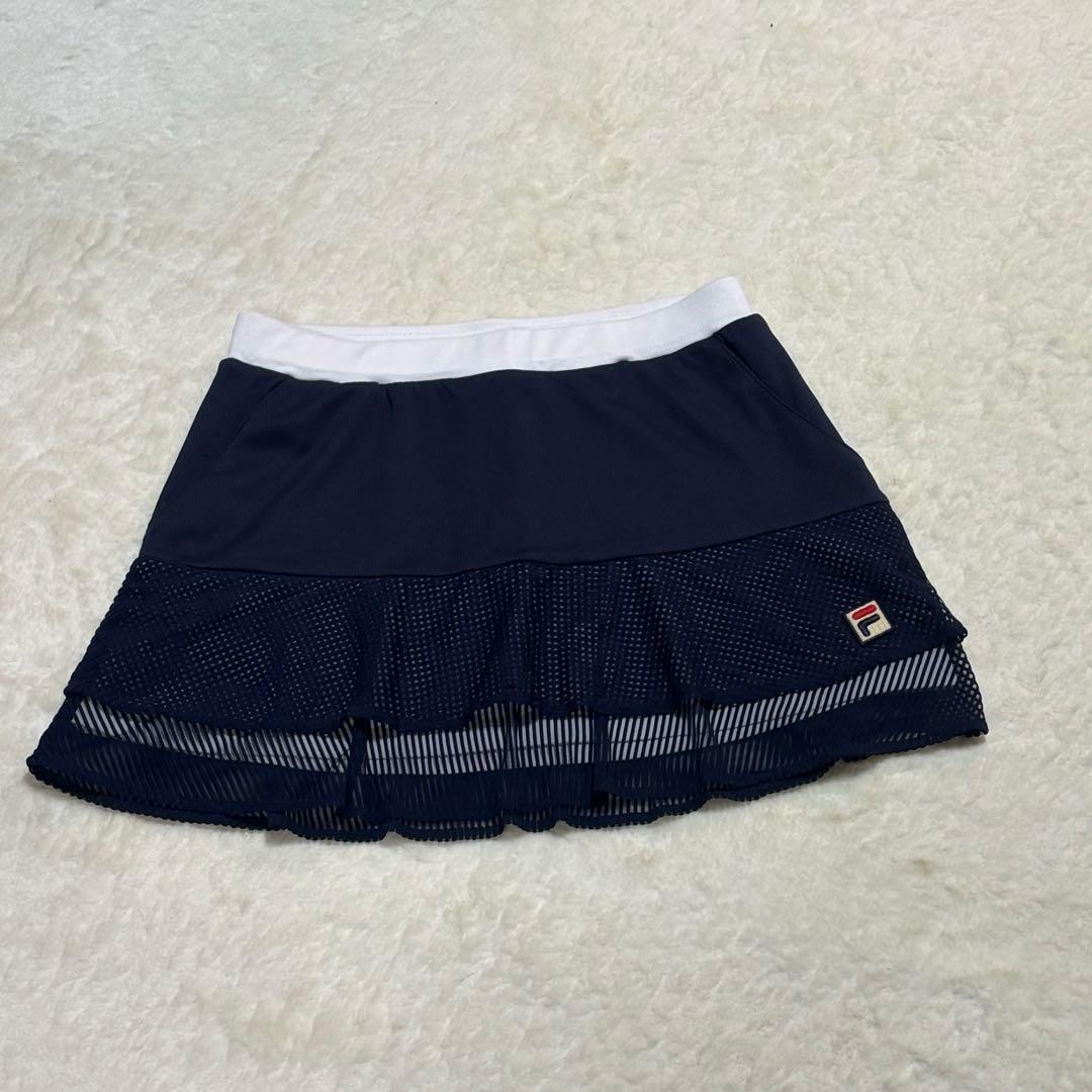 FILA テニス　ネイビー フリル セットアップ　M