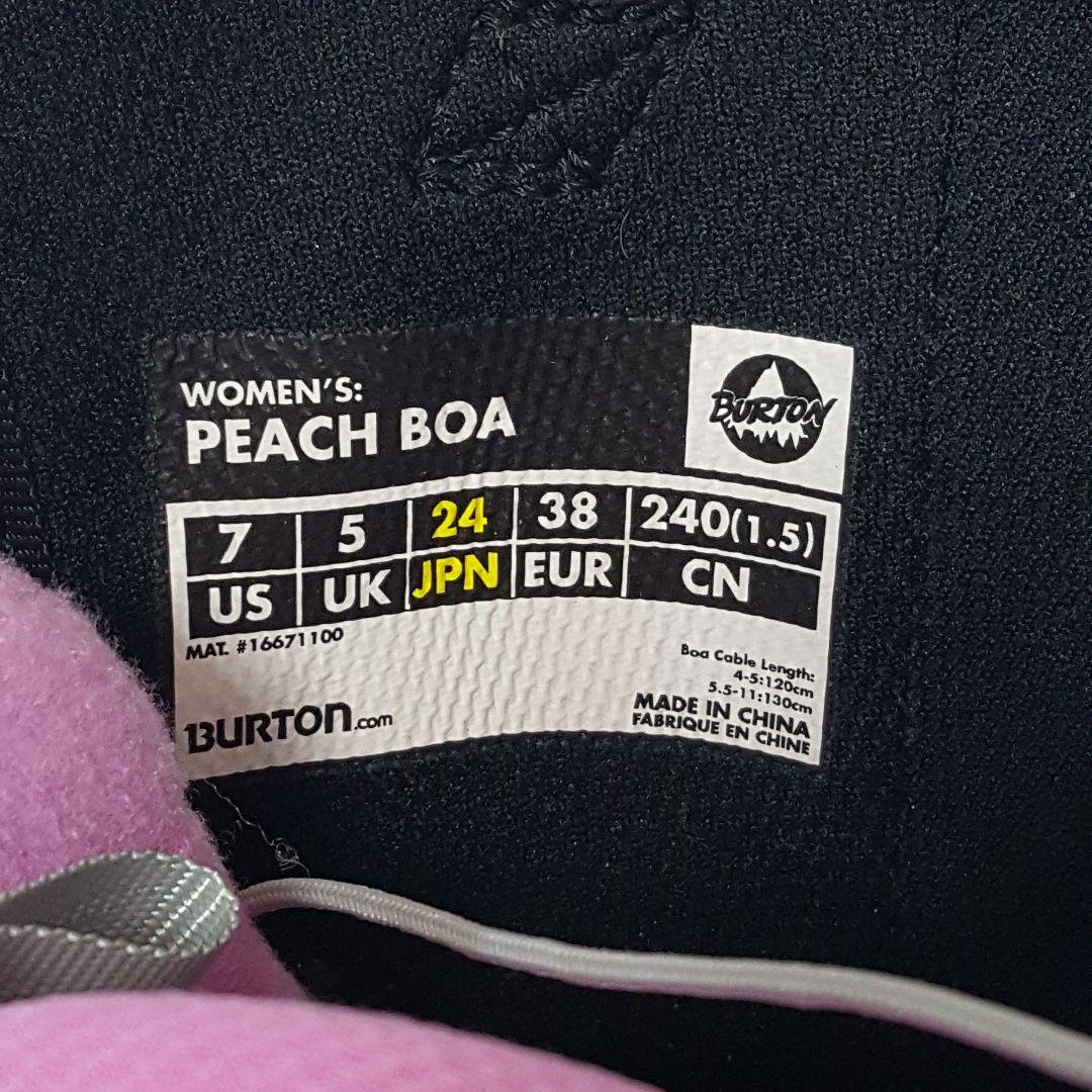 極美品 バートン レディース スノーボードブーツ PEACH BOA 黒 24