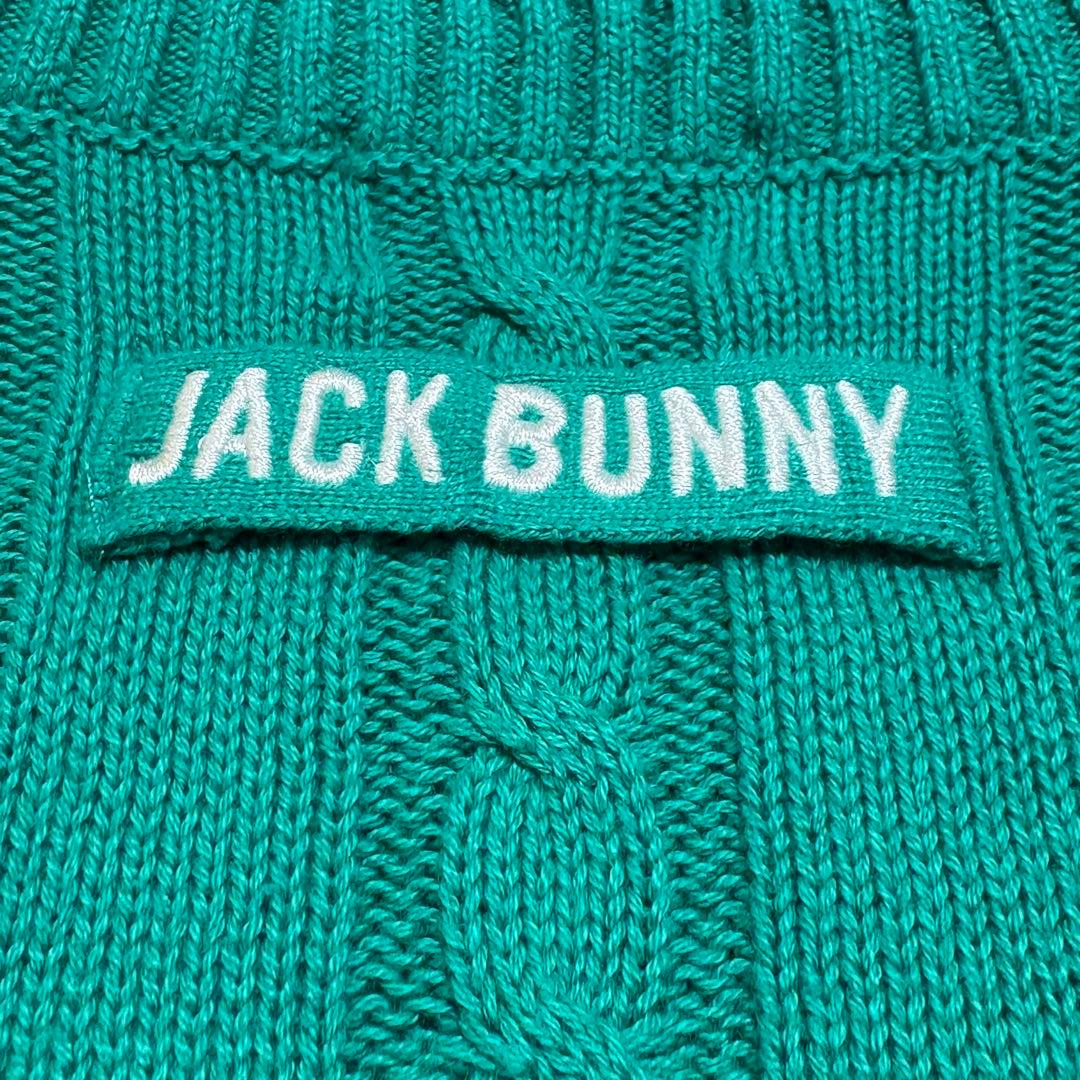 Jack Bunny! グリーン ケーブル編み セーター サイズ6　刺繍