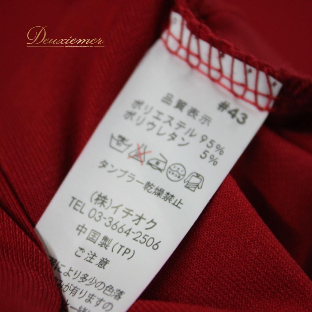 【美品 社交ダンス衣装】ワンピース ドレス ICHIOKU 赤 派手 シンプル