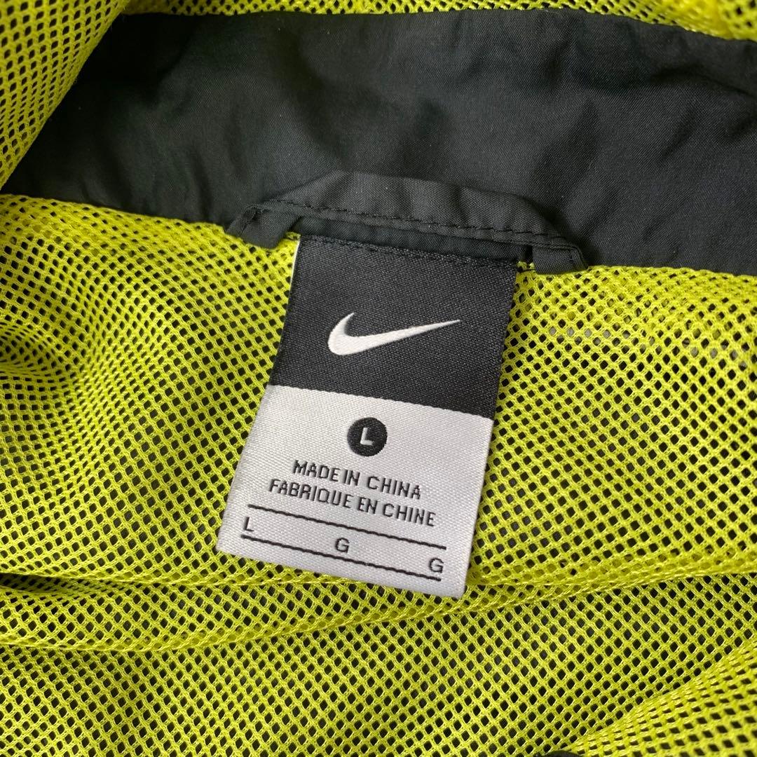 NIKE　ナイロンセットアップ　L　ブラック　シャカシャカ　刺繍　異素材　y2k