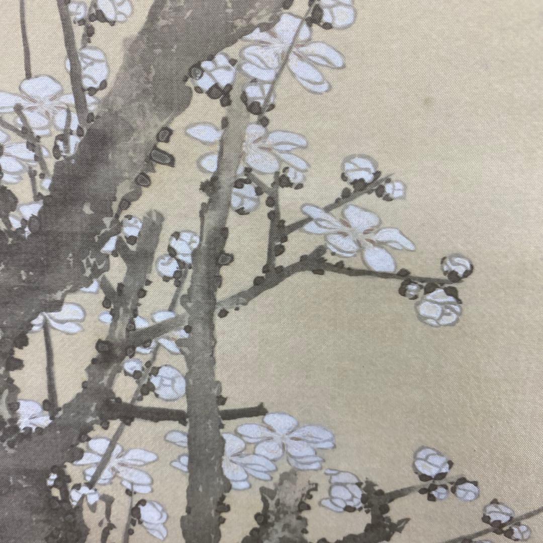 美品 掛け軸 葛飾北斎筆 白梅図 名品 縁起物 解説付き