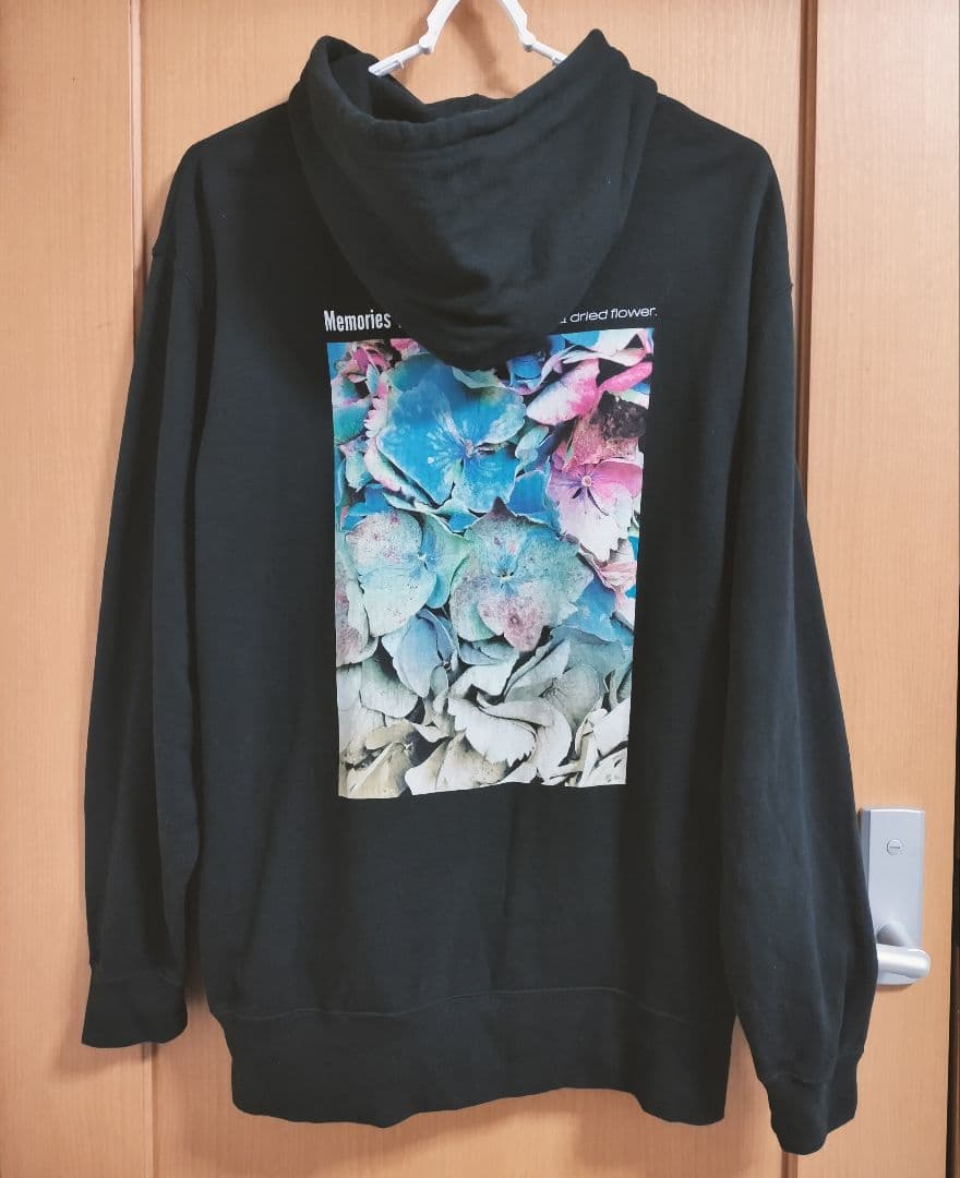 優里 ドライフラワー パーカー ブラック XL