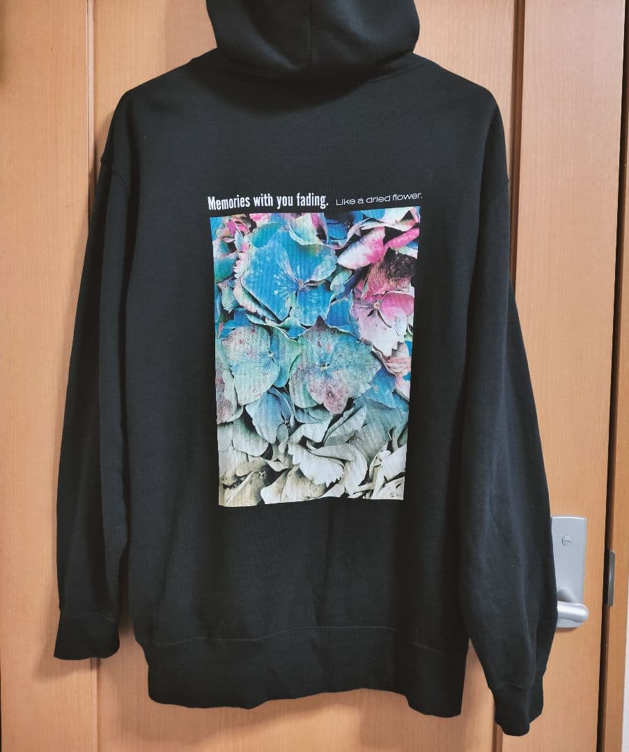 優里 ドライフラワー パーカー ブラック XL