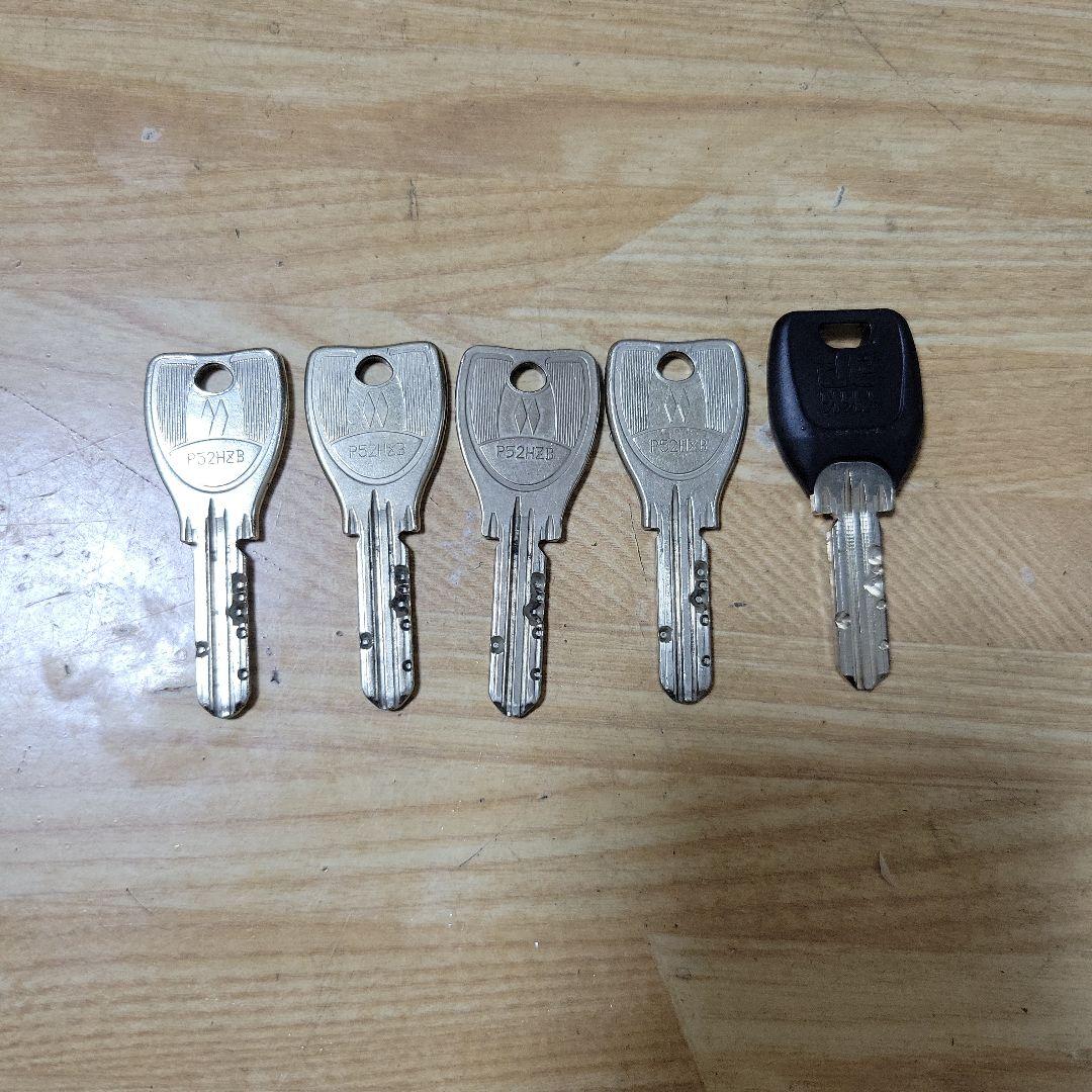 美和ロック 玄関用鍵 使用品 キー5本 箱付き