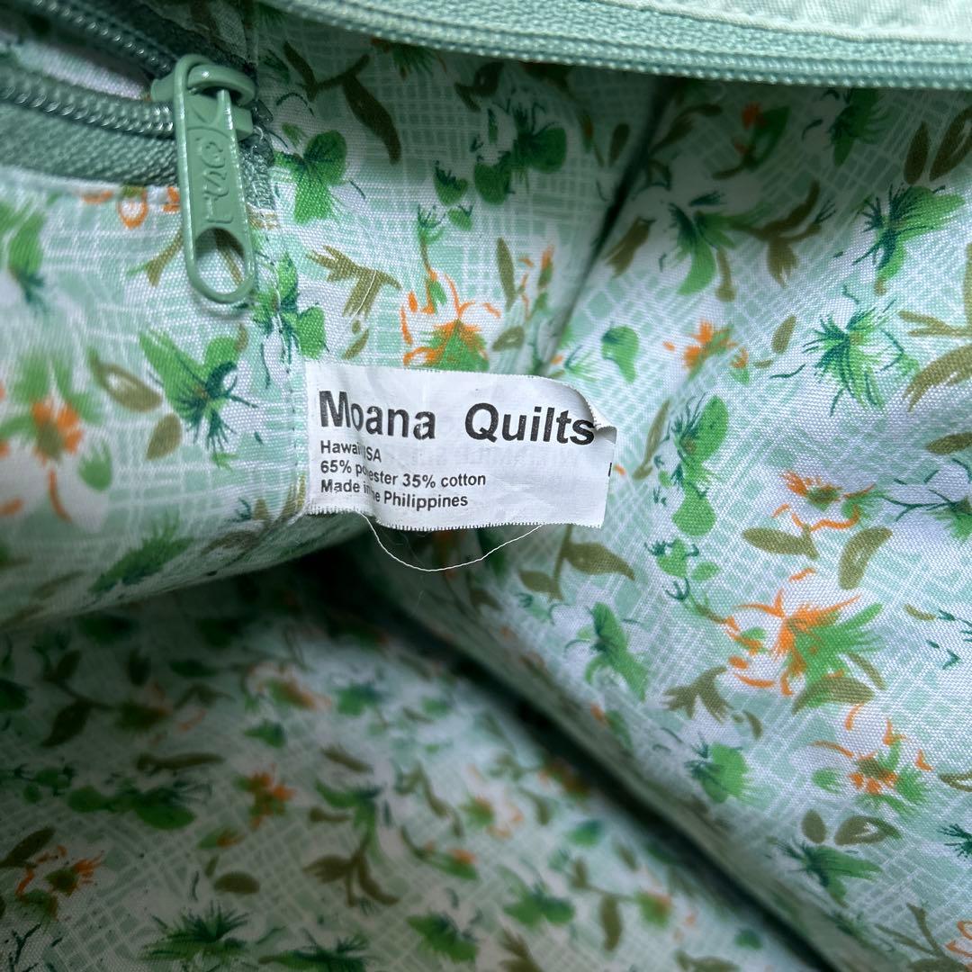Moana Quilts ハワイアンキルト ボストンバッグ ミント色モアナキルト