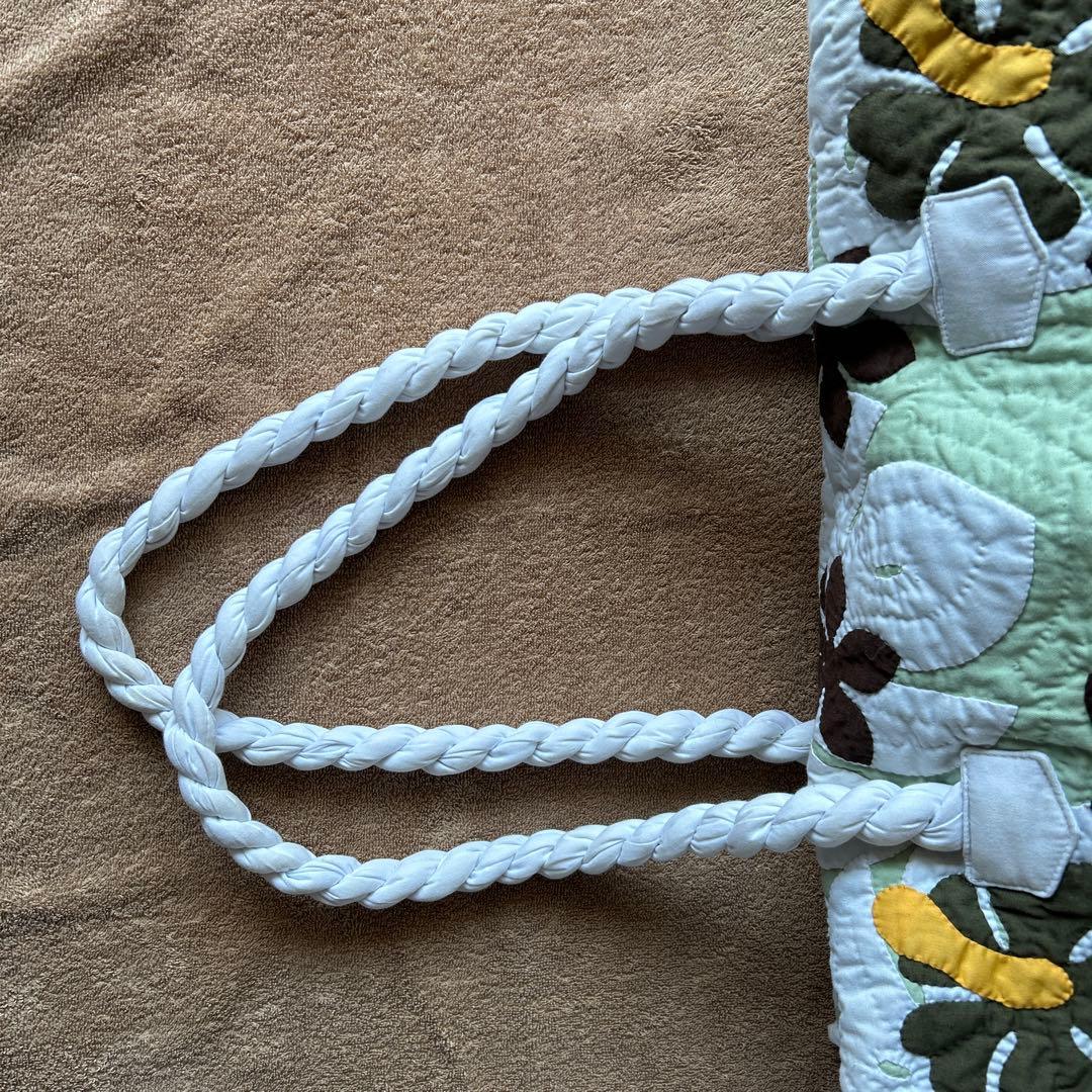 Moana Quilts ハワイアンキルト ボストンバッグ ミント色モアナキルト