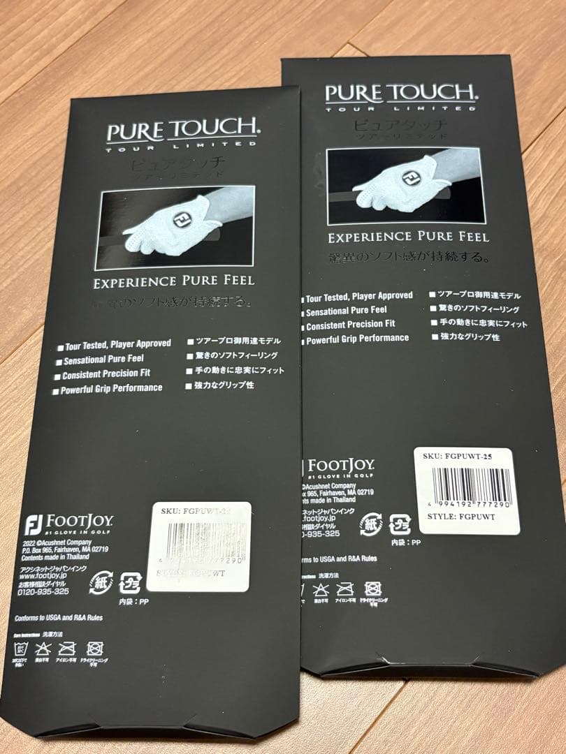 FootJoy ピュアタッチ25cm 2枚セット　右用　左手装着