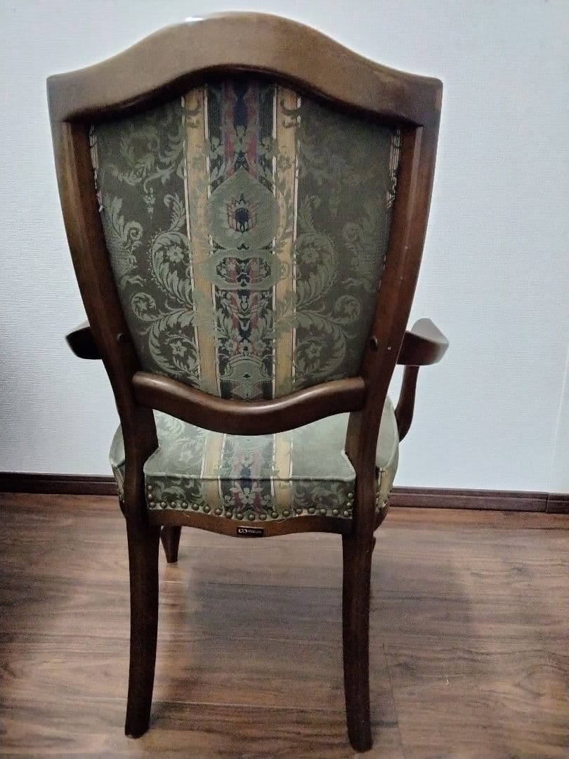 クラシックスタイル 緑色 布張り椅子