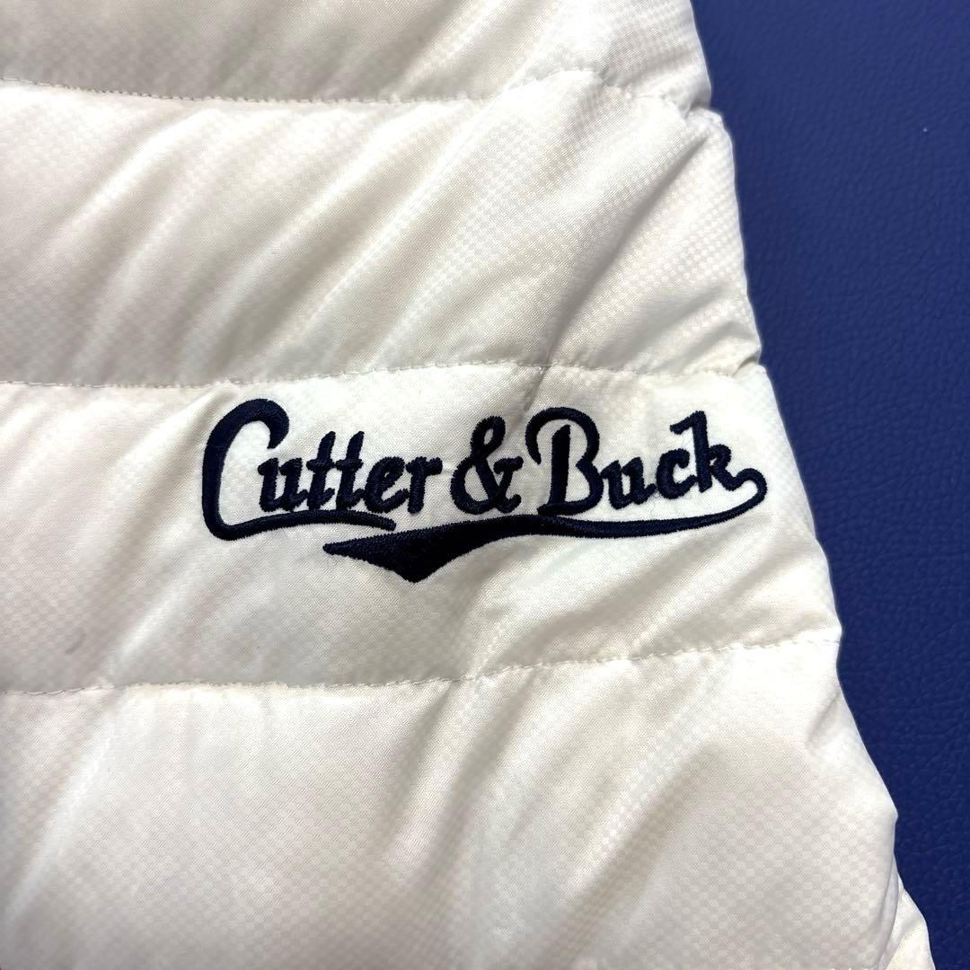 カッター&バック　ダウンジャケット　大きいサイズ　LL ホワイト系　刺繍ロゴ