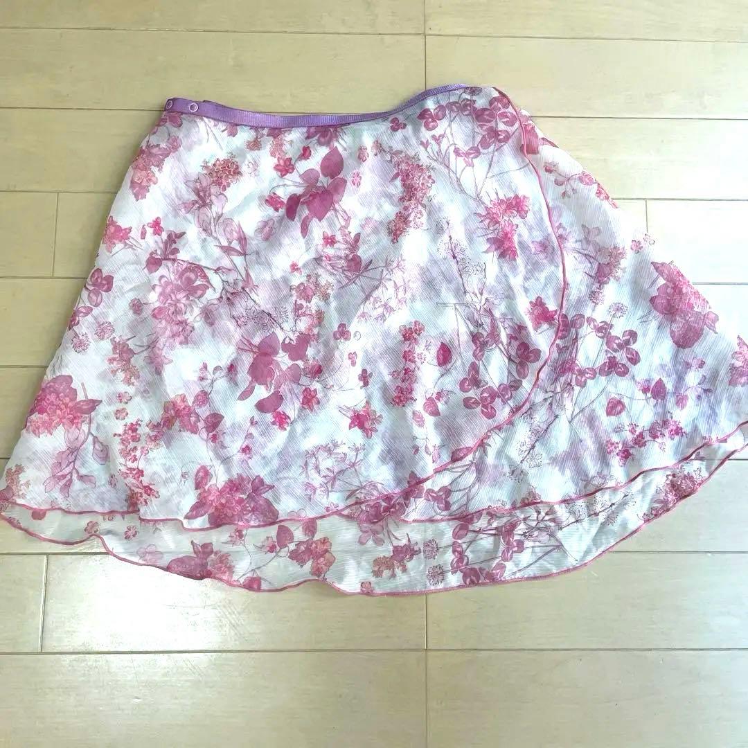 チャコット　長袖黒レオタード 花柄スカート M