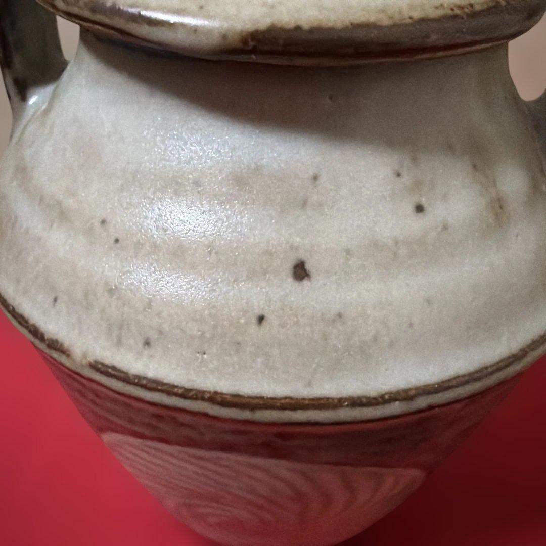 益子焼の土瓶　縄文象嵌