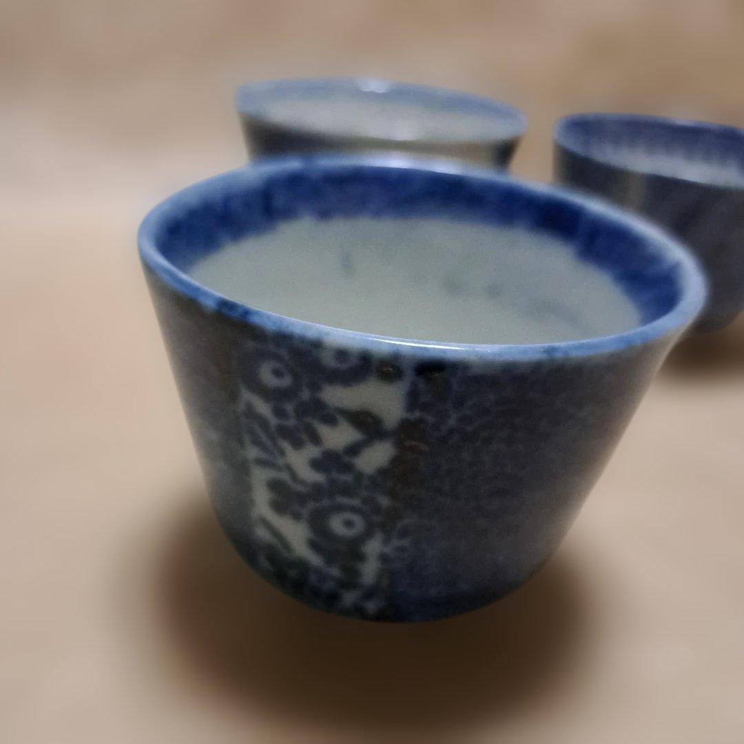 専用です　印判　染付け　蕎麦猪口　5点　絵柄違い　⑪　⑩