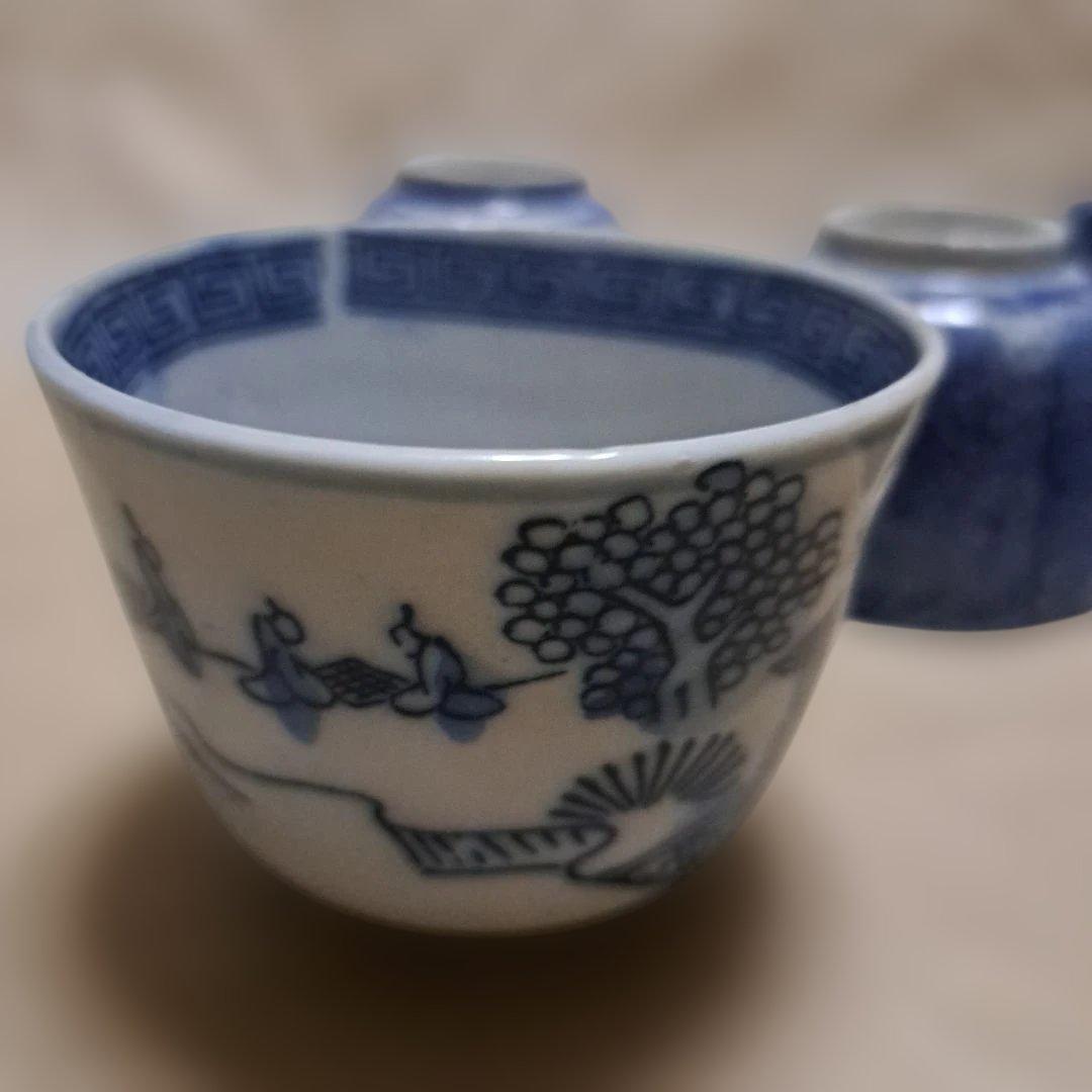 専用です　印判　染付け　蕎麦猪口　5点　絵柄違い　⑪　⑩
