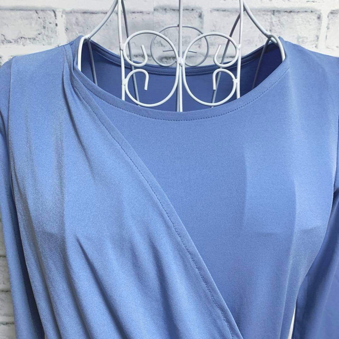 【TAKA DANCE】タカダンス　社交ダンス　トップス　ライトブルー