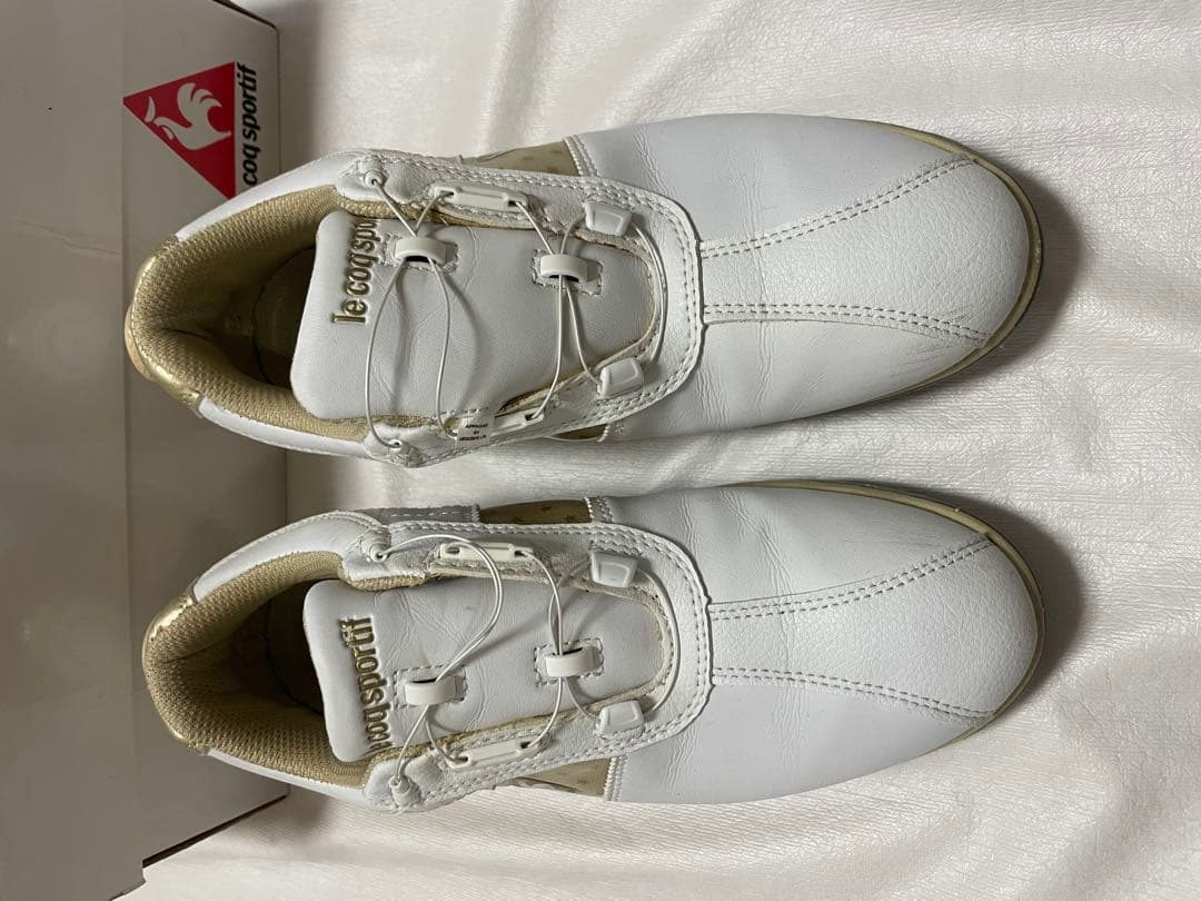 le coq sportif ゴルフシューズ 女性用 ホワイト/ゴールド