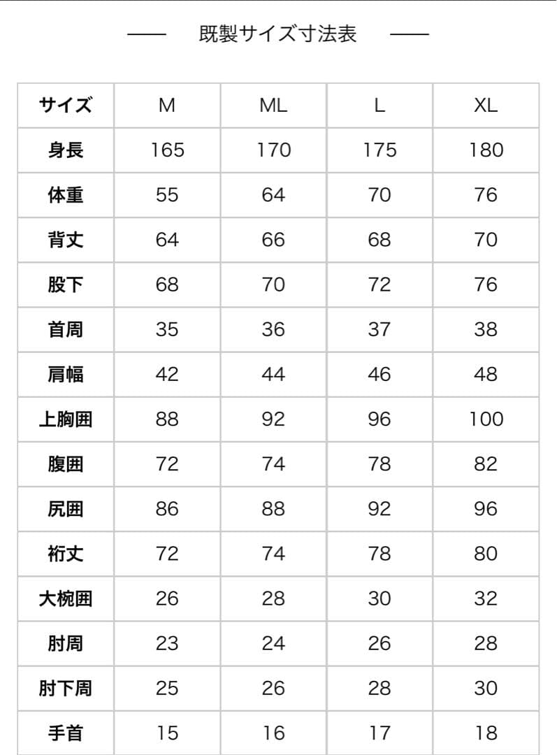 インパクトスーツ　MLサイズ　メンズ