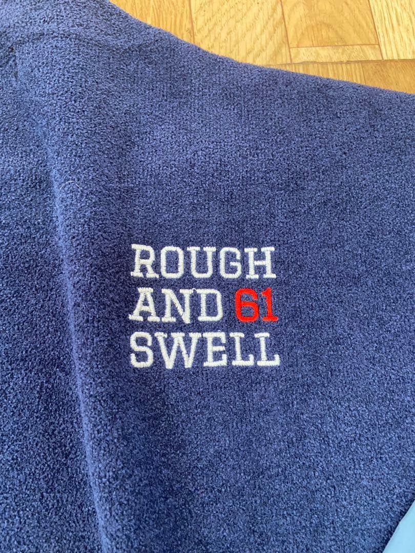 【美品】ROUGH&SWELL：長袖モックネック（パイル生地） ネイビー