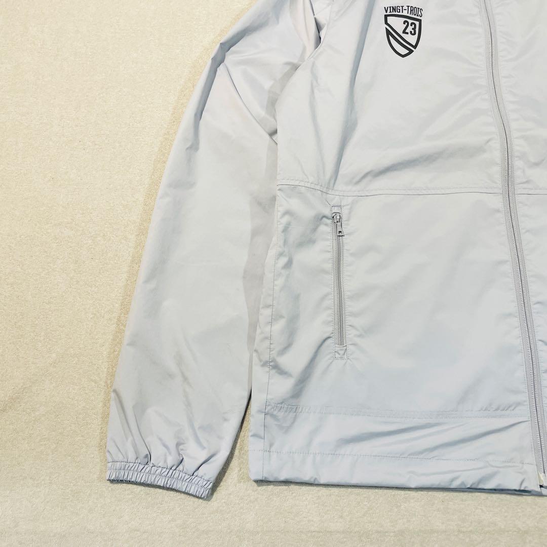 【美品!】23区GOLF テック系 フルジップ ナイロンジャケット L グレー