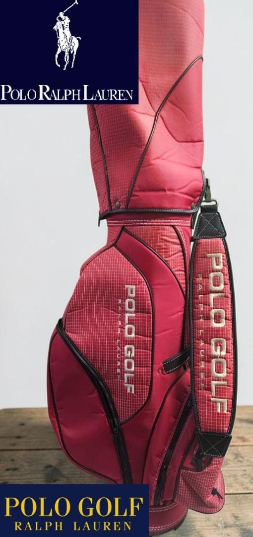 送料無料/超美品　POLO GOLF 赤 チェック柄 キャディバッグ
