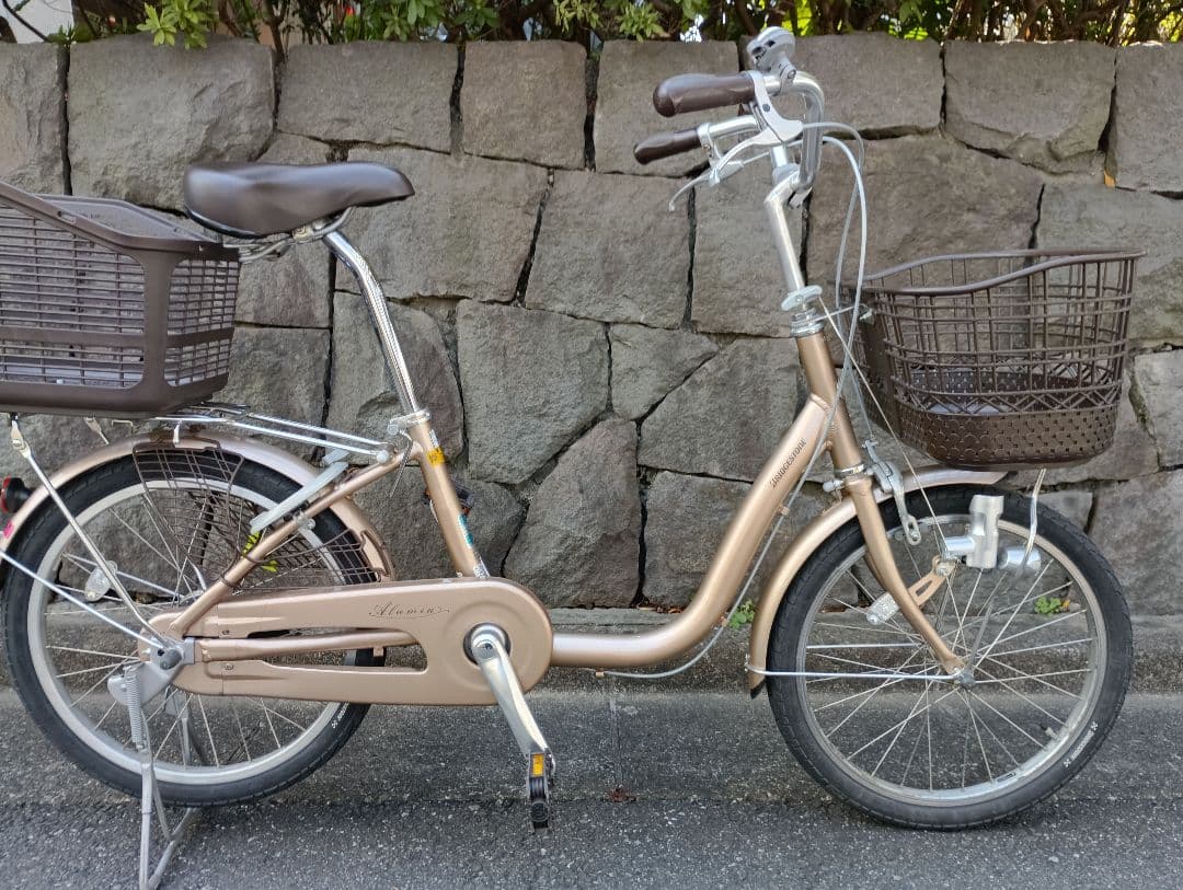 引取限定 ブリヂストン20インチ前カゴ後カゴ 買い物向け軽量ミニサイクル
