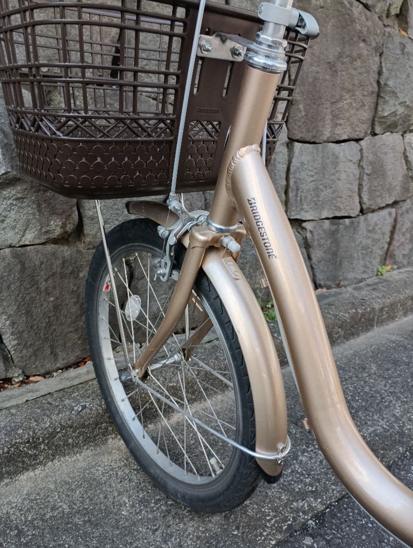引取限定 ブリヂストン20インチ前カゴ後カゴ 買い物向け軽量ミニサイクル