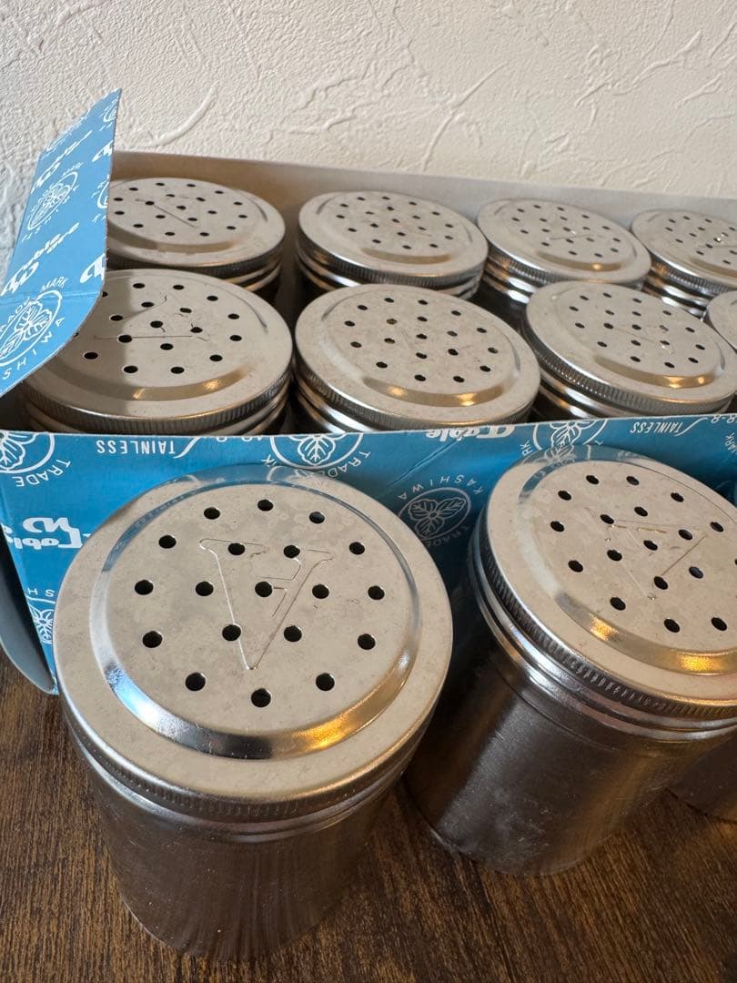 カシワ　ステンレス　調味料入れ　シェーカー　スパイスシェーカー　ソルトシェーカー