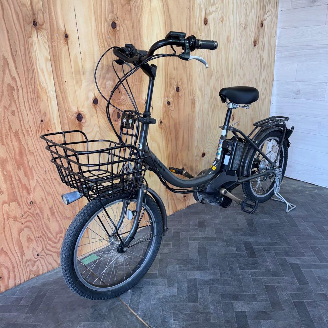電動アシスト自転車 ブラック 前カゴ付き　バッテリー12.3ah