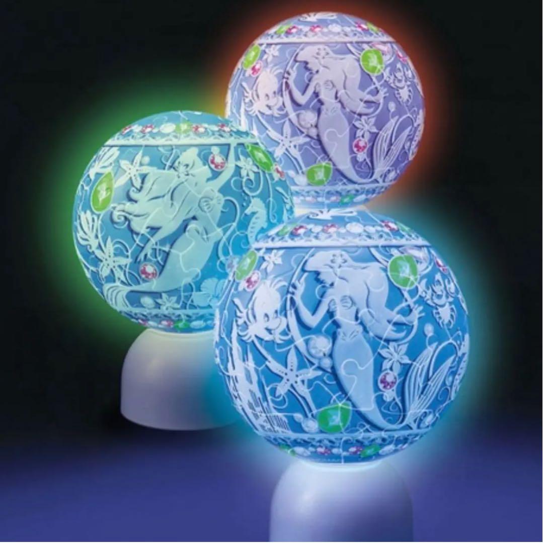 新品☆Disney アリエル LEDルームライト 球体ジグソーパズル ディズニー