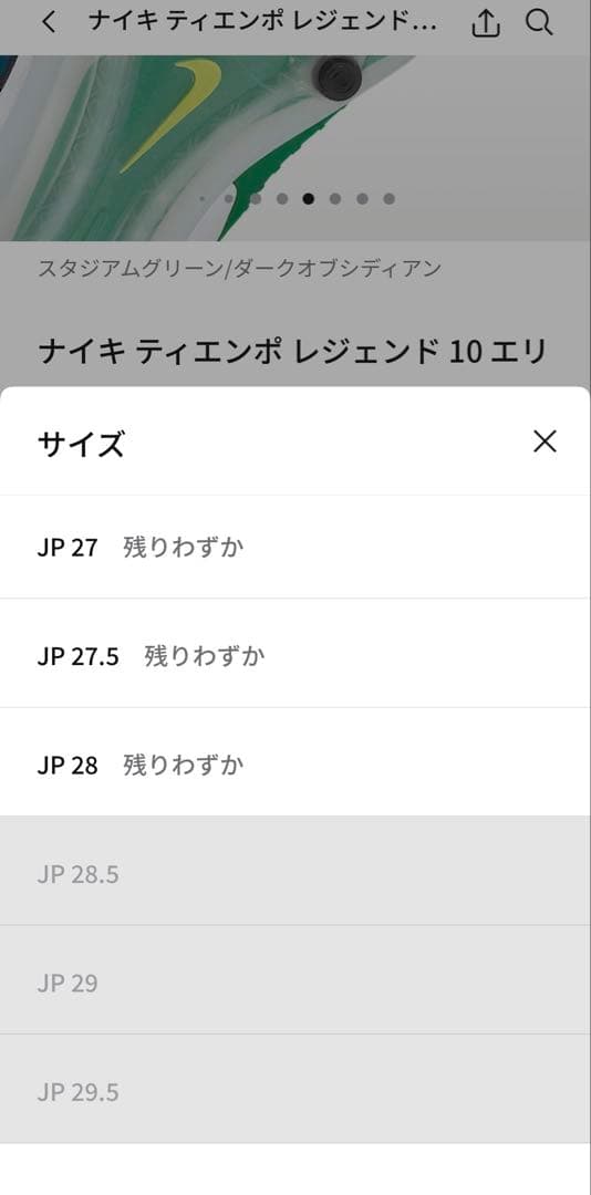 NIKEティエンポ レジェンド 10 エリート FG
