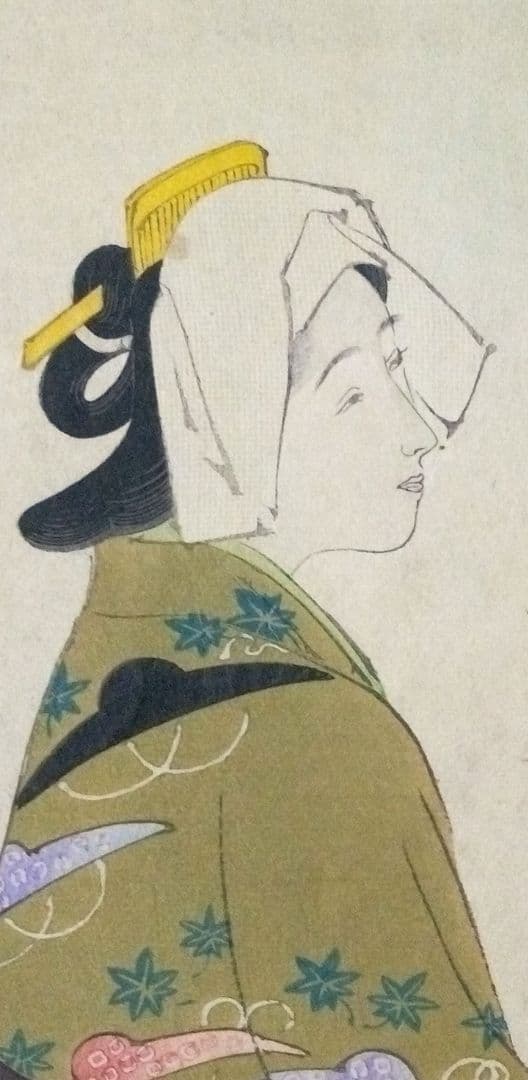 浮世絵、美人十二姿なが月、右田年英画