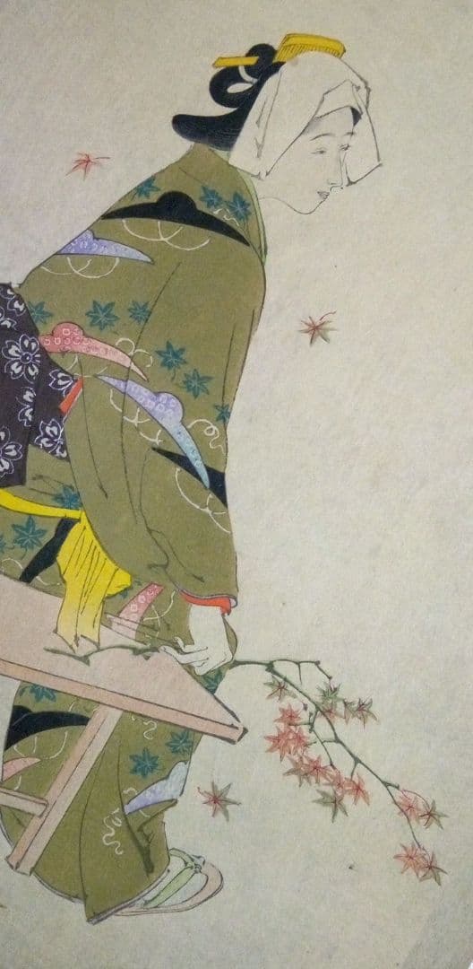 浮世絵、美人十二姿なが月、右田年英画