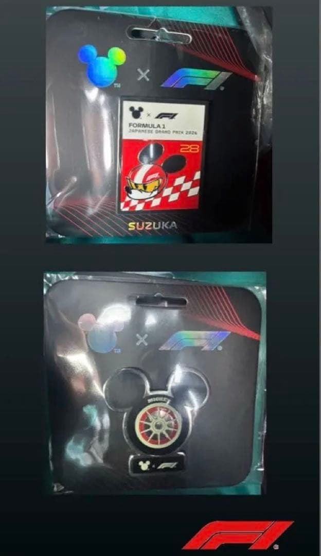 F1 x Disney ミッキー ピンバッジ