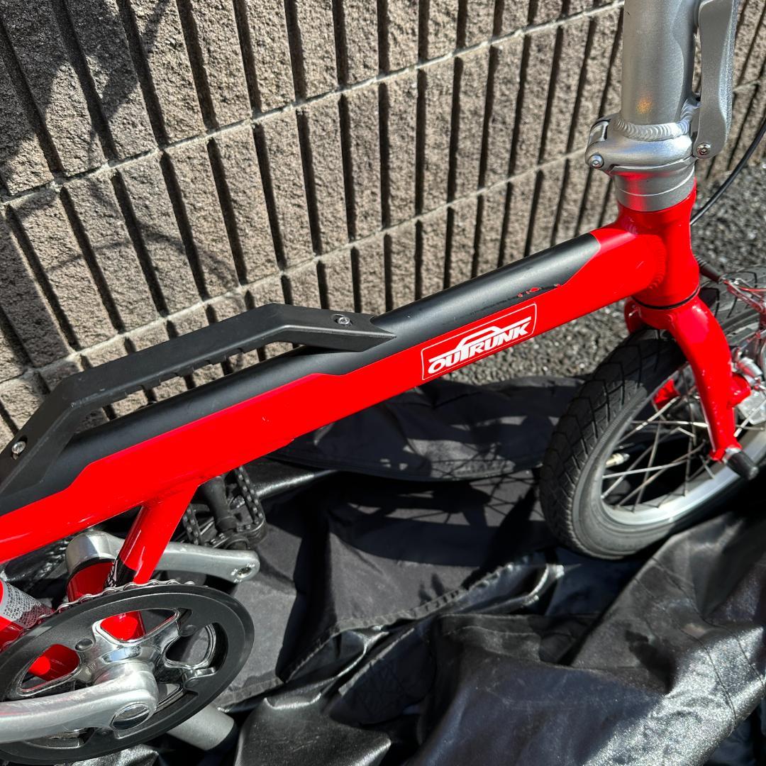 【概ね美品】LOG OUTRUNK アウトランク 折りたたみ自転車 レッド