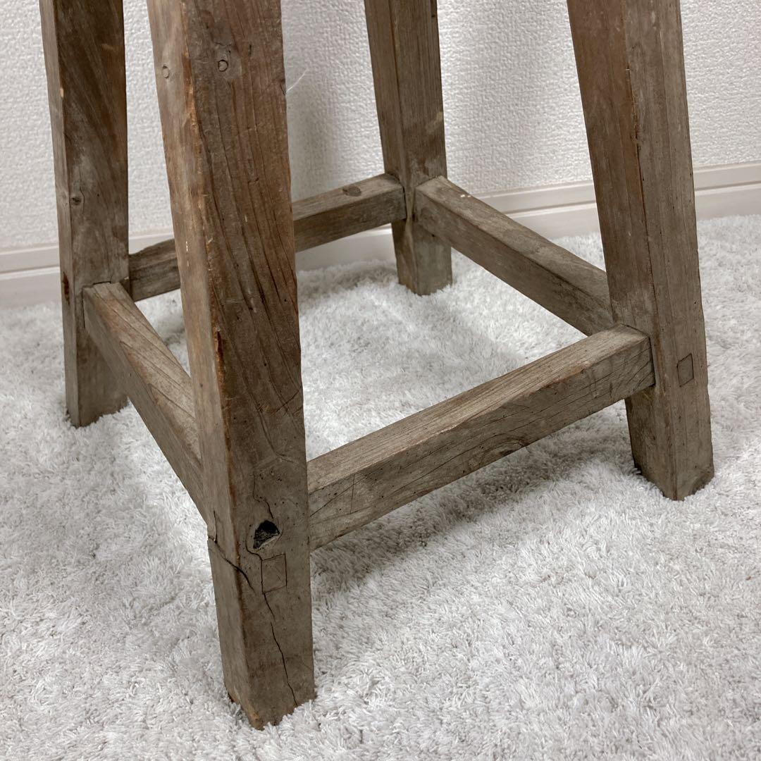 レトロ家具　丸椅子　木製スツール　古道具　古家具　昭和レトロ　飾台　アンティーク