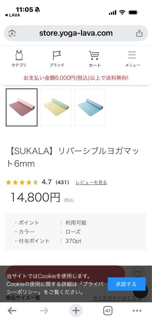 lava新品ヨガマット&マットケース